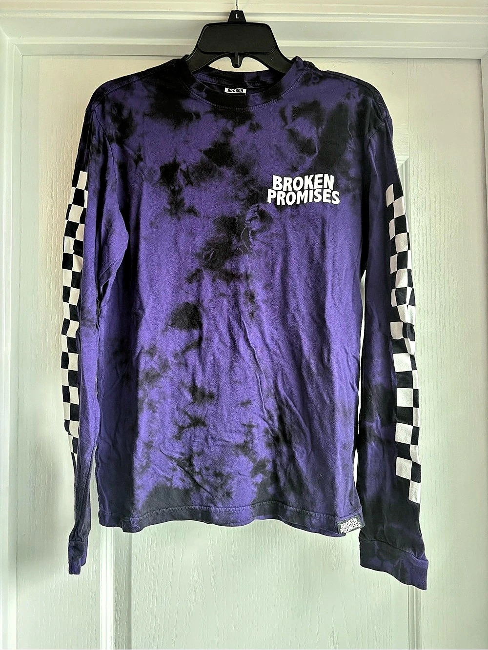 Broken Promises Purple Tie Dye Long Sleeve T-Shirt Purple Medium